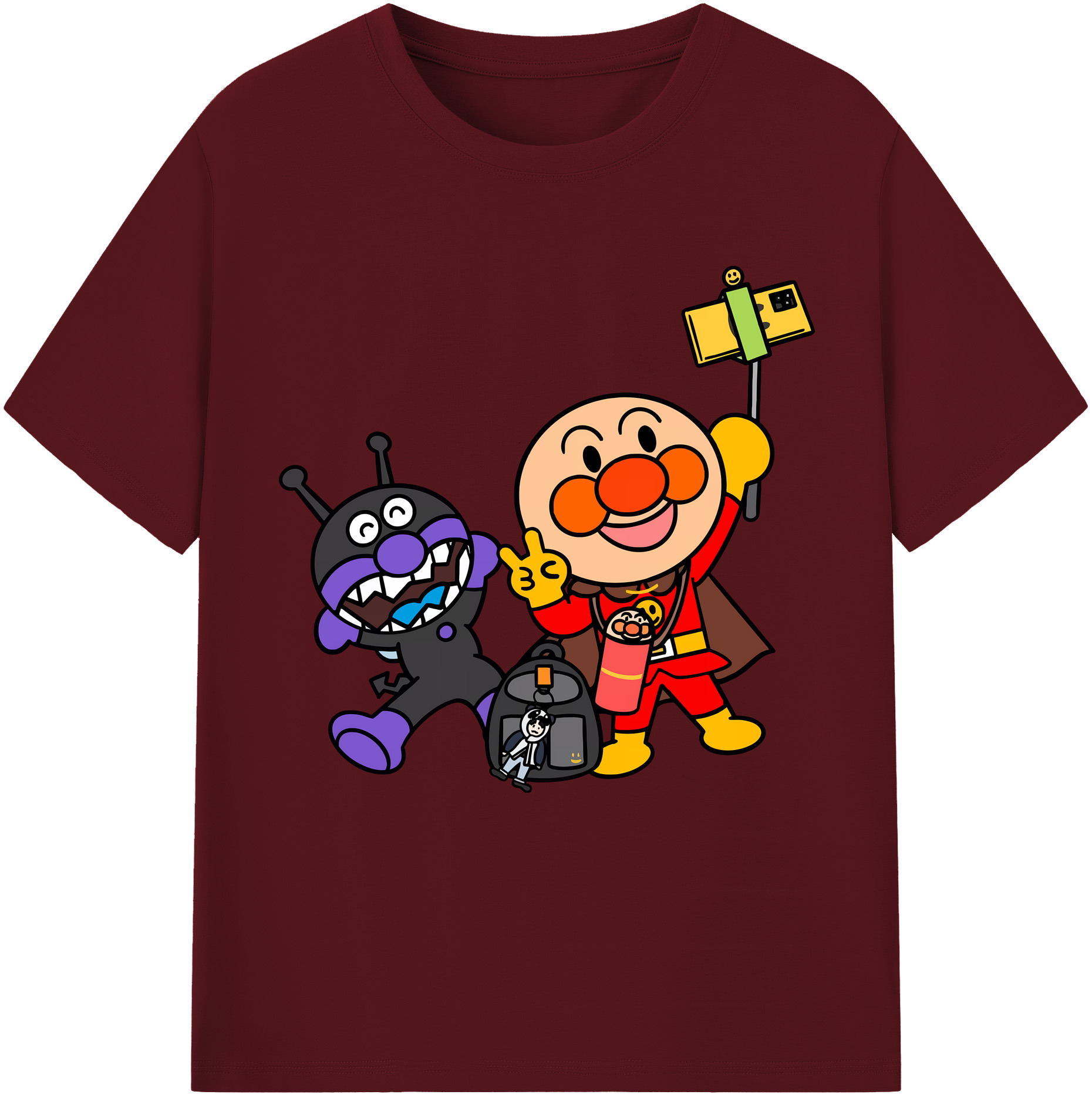 （画像用） アンパンマン Anpanman 綿100％半袖Tシャツ（フロントプリント）